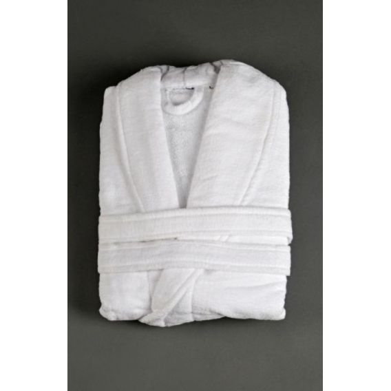 Obrázok pre Hotelový župan VELÚR biely 100% bavlna